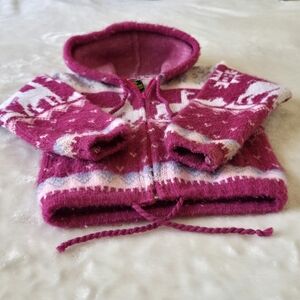 Charming Pink Patterned Kids Hoodie